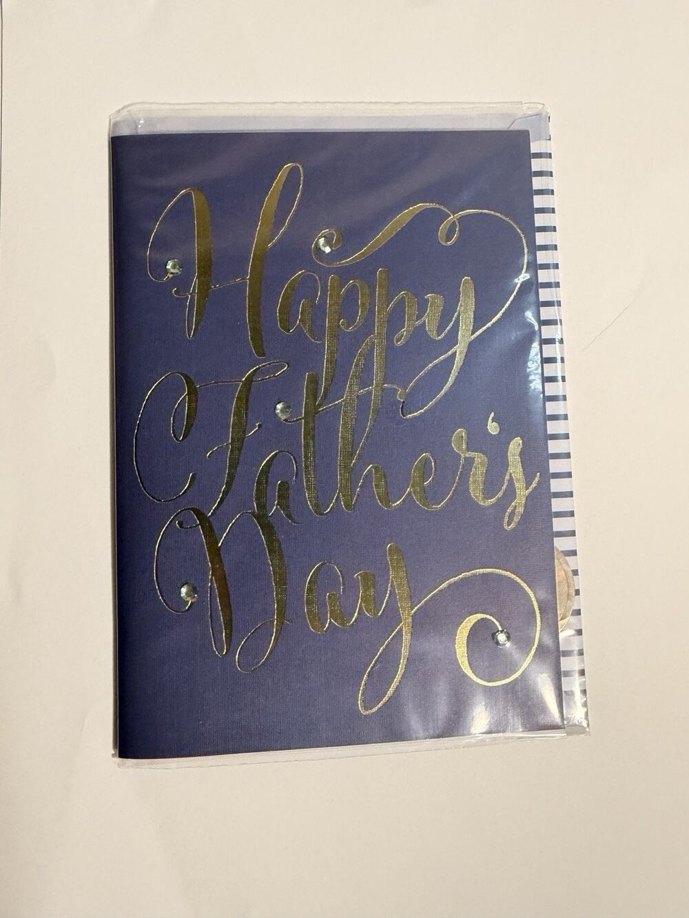 "Happy Fathers Day" Greeting Card Blue and Gold
